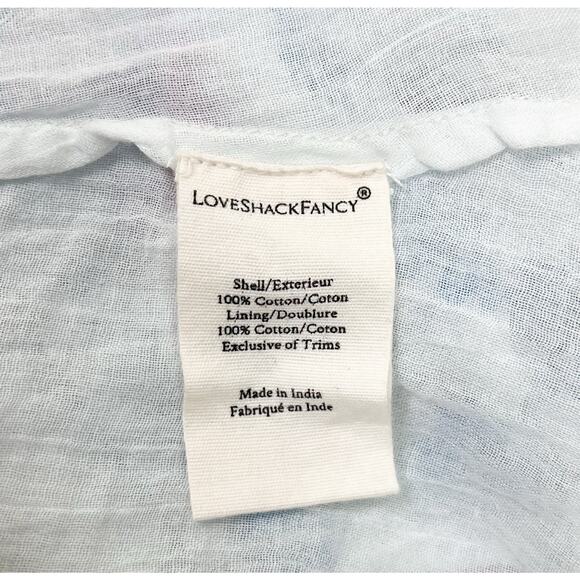 LoveShackFancy Miri Floral Cotton Midi Dress Smocked Tiered Slit Size Small - Picture 9 of 9